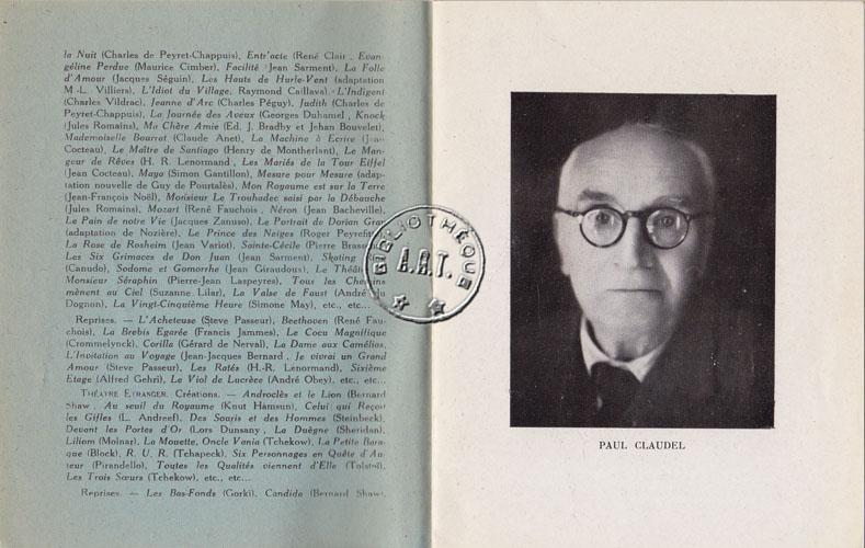 Les programmes de Théatre de l\